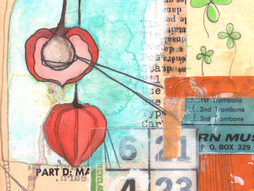 Chinese Lanterns // Art Print 5x7 // Print of an Original Painting // Lanterns