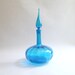 Modernist Blenko Decanter by Joel Myers 6530s Turquoise