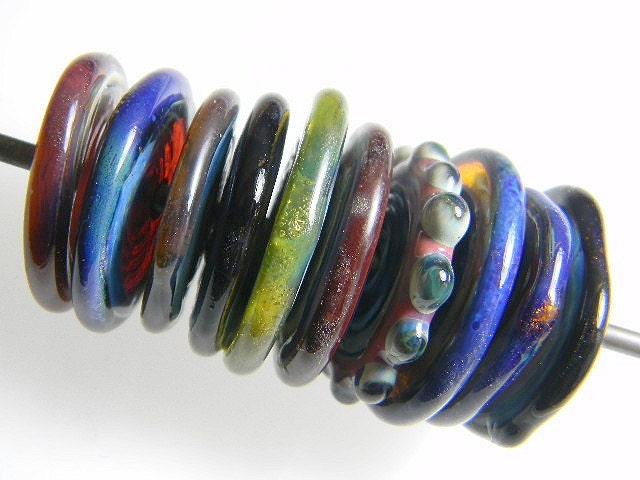 Lampwork Borosilicate Beads FANCY DISCS Two Sisters Designs