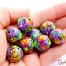 Disco Ball - 8 polymer clay round beads - 18mm