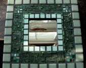 Verdant Green Mosaic Mirror