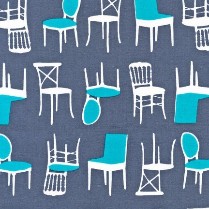 SALE Laurie Wisbrun, Perfectly Perched, Chairs Steel Gray Fabric - By the Yard