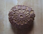 Holidays, Entertaining, Crochet Lace Stone, Thanksgiving, Decor, Table Decoration, Handmade, Original, Collectible, Brown, Woodland