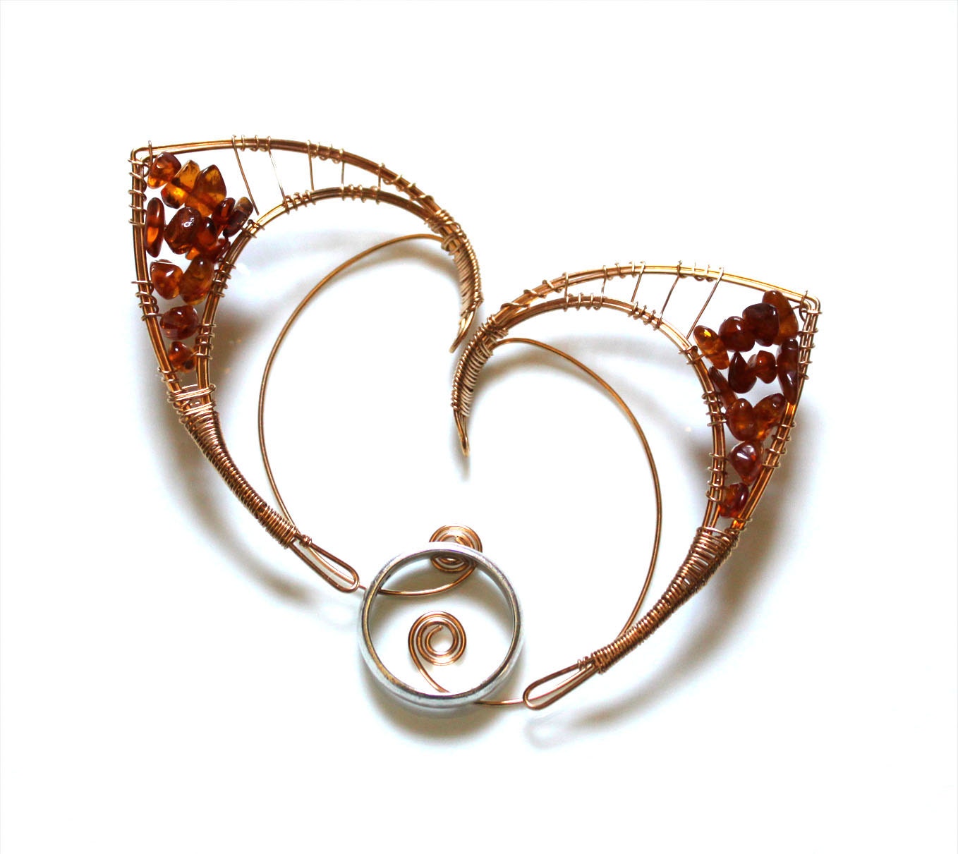 Bronze elf ears with amber globs