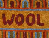 Rug Hooking PATTERN "Wool" Hand-drawn on Linen