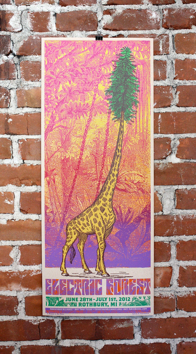 Electric Forest- Hand-printed Gigposter- Rothbury MI