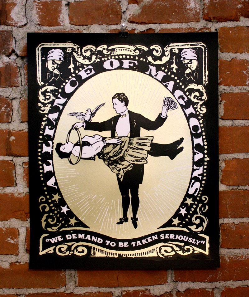 Alliance of Magicians- Hand-Printed Poster