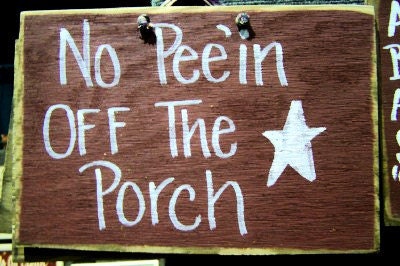 No PEEIN' off the porch sign funny wood by trimblecrafts on Etsy