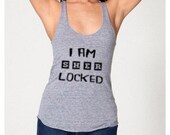 Sherlock Holmes inspired - I am Sher locked - racerback tank tee american apparel