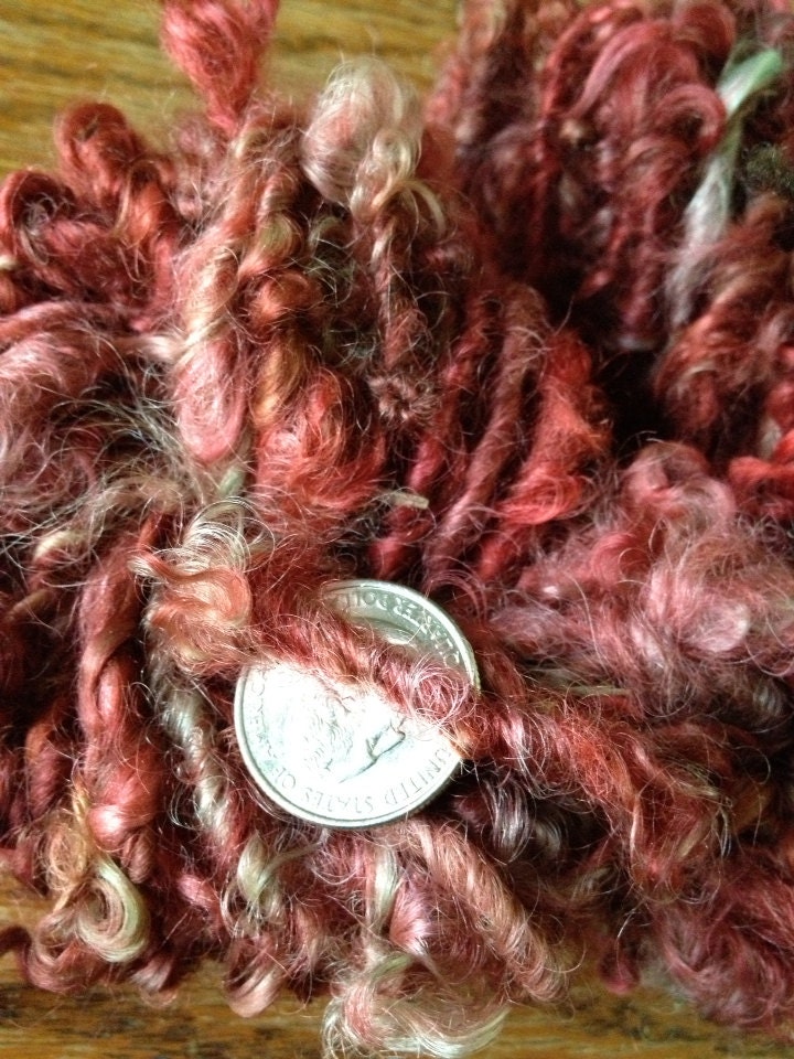 Cherry Pie bulky handspun Lincoln wool locks 16 yards 