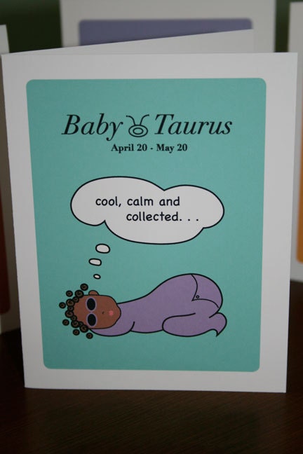 Baby Girl Shower Astrology Gift Card Taurus