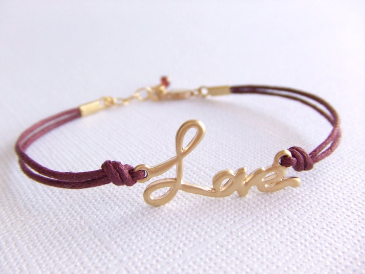 Love Jewelry Bracelet in 16K Gold Plated, Everyday Jewelry, Friendship Gift, Gift for Her