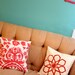 Geo Modern Flower Pillow Cover in Coral