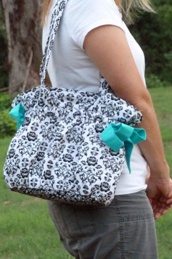 Drawstring Tote Bag - easy pdf purse sewing pattern - instant download