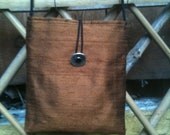 Dupioni Silk Shoulder Bag in Autumn Brown