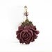 Statement Necklace, Burgundy Rose Necklace, Wine Red Flower Necklace, Floral Accessories, Autumn Jewelry, Burgundy Flower Pendant