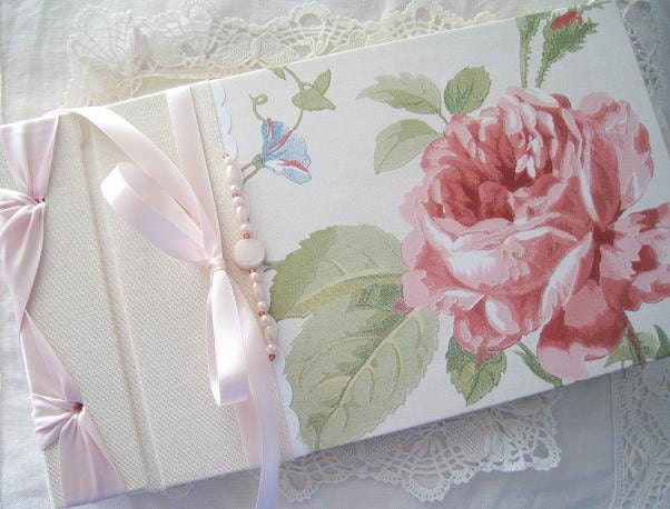 Wedding Guest Book,Photo Album,Bridal Shower Guest Book,English Rose,Vintage inspired  6 x 10