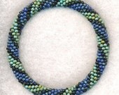 Picasso Indiglo Bead Crochet Bracelet
