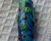 SALE    Handmade Focal Bead, Ocean Swirl