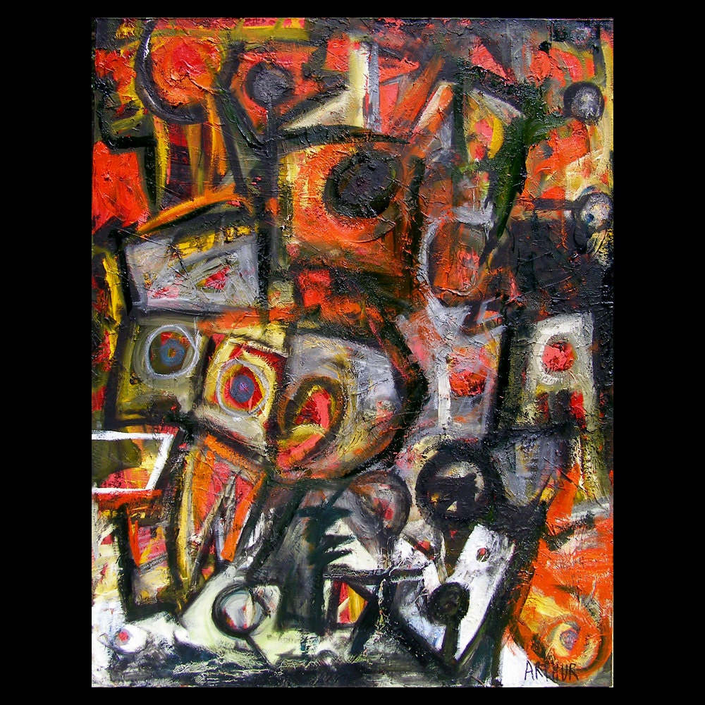 Bugbear original Abstract Expressionist urban landscape