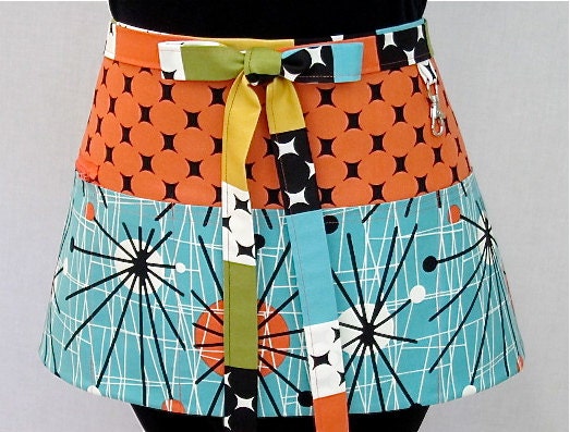 Atomic Groove Zipper/Key Clasp Vendor Apron
