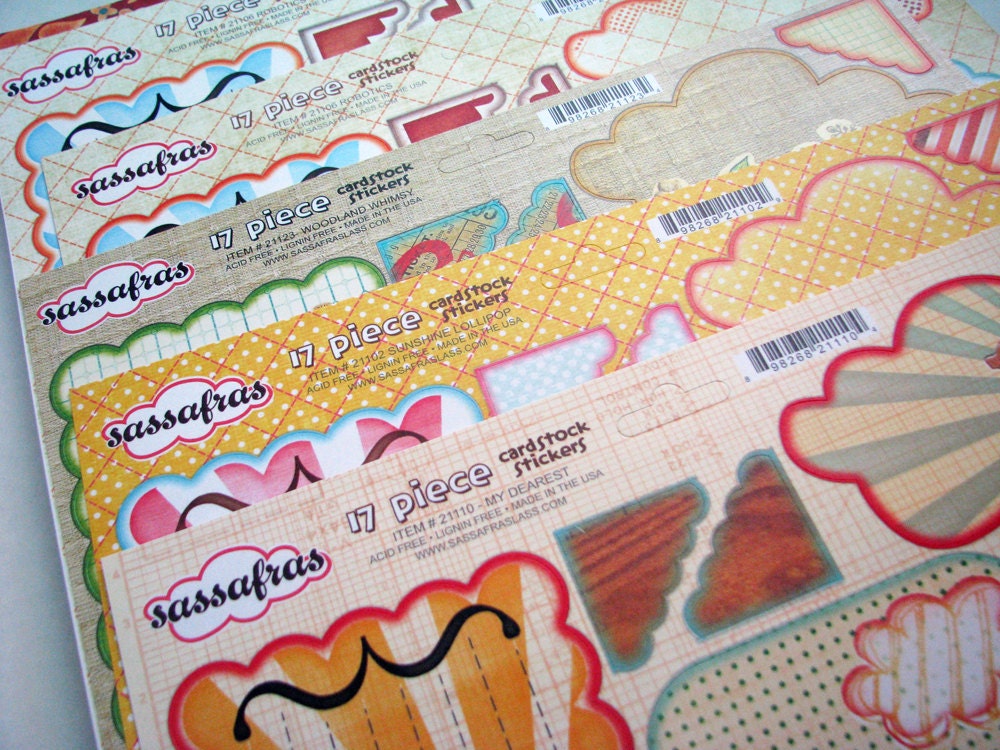 DESTASH Sassafras Lass Bundle Over 60 pieces Plus Alpha Stickers and More Stickers