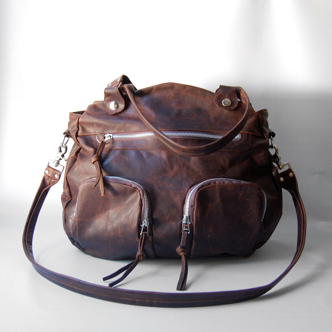 Shikutso bag in antique walnut wood brown