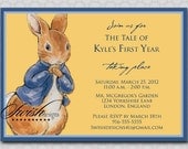 Peter Rabbit Birthday invitation - First Birthday Party Invitation - Digital Invite