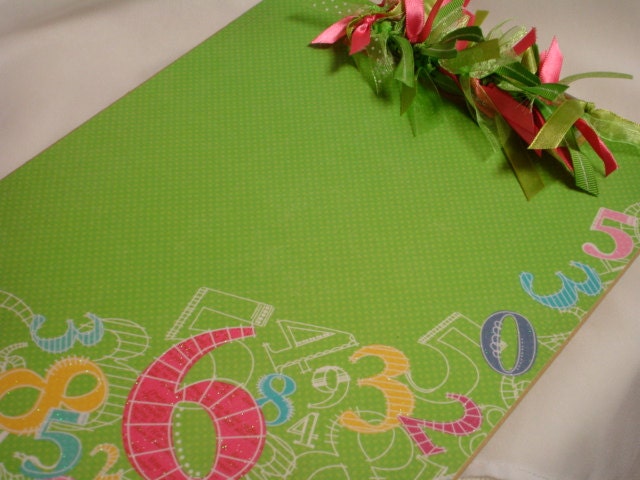 TEACHER CLIPBOARD Glittered Numbers