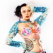 Mermaid Arm Warmers - silky Crochet long Sleeves shrug blue stripe Belly Dance Gothic fishnet Summer Festivals Boho