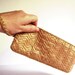 Vintage Gold Clutch Purse Beaded Wristlet La Regale Evening Bag Metallic