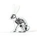 X Ray Hare Skeleton Printed Glass Sculpture