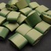 Vintage porcelain beads, Japan green oval cylinder beads 10 mm x 7 mm ceramic, 25 pcs