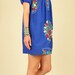 ViNtAgE 70's Hand Embroidered Blue Floral Mexican MiNi Dress
