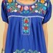 ViNtAgE 70's Hand Embroidered Blue Floral Mexican MiNi Dress