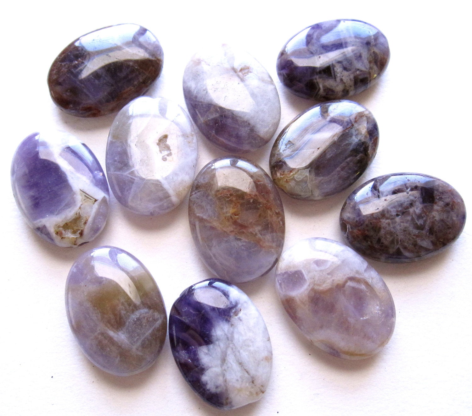 Amethyst Stone Oval beads - 17mm X 13mm - natural semiprecious gemstones