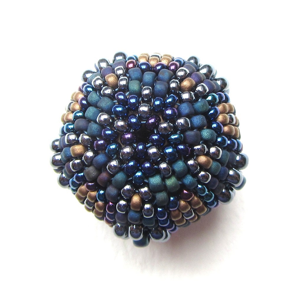 Sleek Beaded Bead Kit 25mm, Metallic Blue Iris, Bronze and Gunmetal