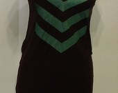 On Sale Shiny Green Chevron Design Dark Brown Tunic