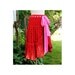 Women's - Size 0-2 - Lined Tiered Crochet Romantic Skirt in Pink & Red - Converts to Tunic, Dress or Shawl - by Annie Briggs 'SPICEII"