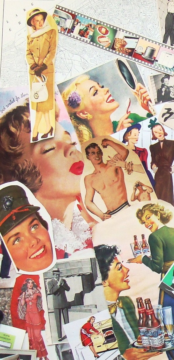 Collage Packs - 1940s and 50s - Loads of Original Vintage Advertising Images for Your Collage, Cards or Altered Art