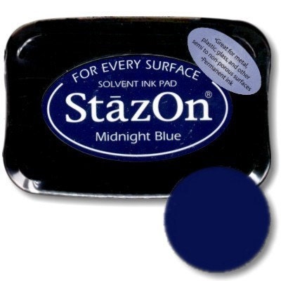 StazOn Ink pad Midnight Blue permanent stamp pad by stampoutonline