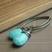 Genuine Turquoise Earrings on Oxidized Sterling . Sleeping Beauty Wirewrapped Briolette . Arizona