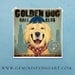 Golden Retriever Baseball chicago original graphic illustration giclee archival signed artist's print 12  x 12 by stephen fowler