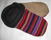 Fleece Lined Striped Sweater Slippers - W 7