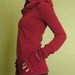 extra long sleeved hooded top Cranberry