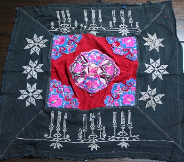 Reserved for isabeauderouffignac - Textiles -  Hmong Baby Carrier/ Hmong / Miao fabric / Hmong embroidery panels - 627