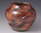 Raku Sunset Colorful Ceramic Vase