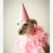 4th of July Sale Party Girl. whimsical pink dog photography . pet portrait . art for childs room . nursery decor . rescue dog . shelter dog