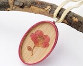 Vintage Flower Wood Pendant