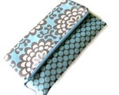 Bridesmaid Clutch Amy Butler Wallflower and Polka Dots zipper closure Large